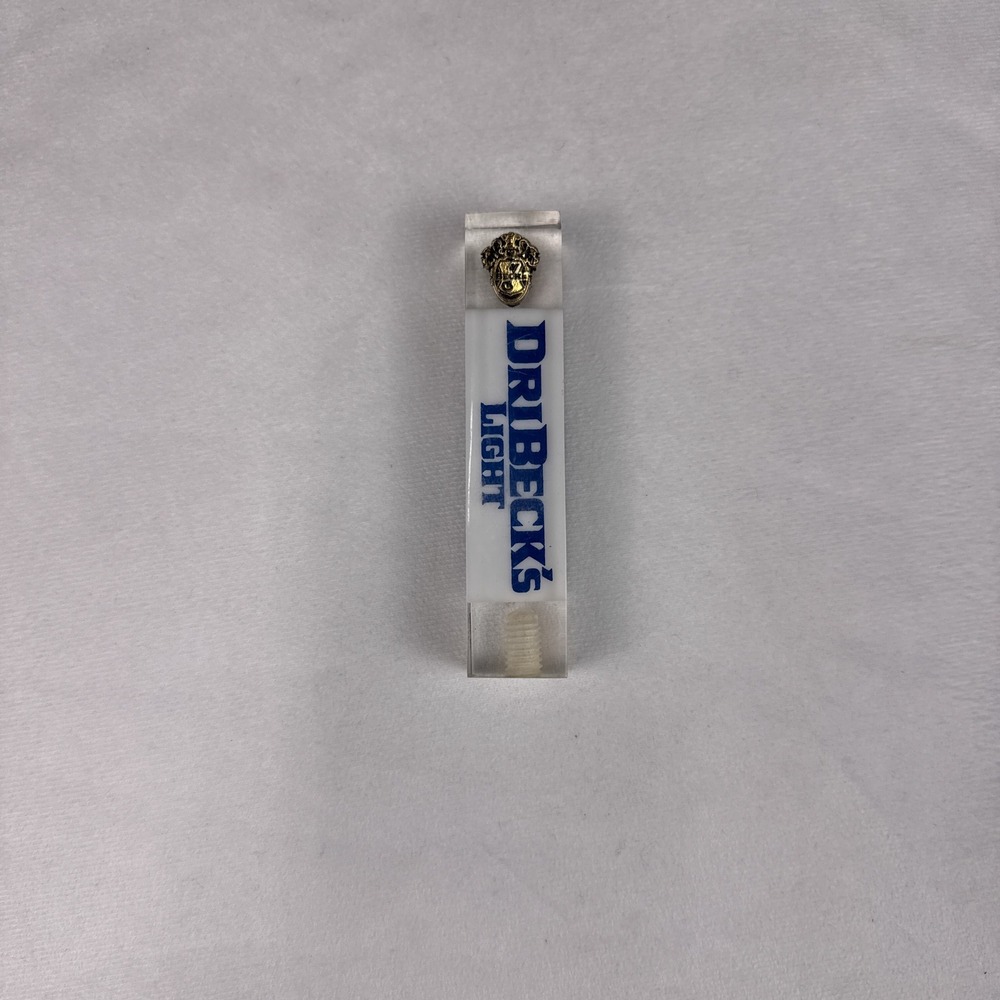 Driebeck's Light Beer Tap Handle Lucite Acrylic Clear White Vintage 4.5"‎ - Picture 2 of 6